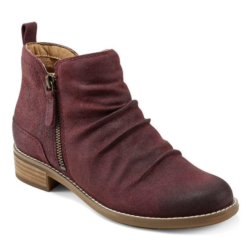 Nadya Round Toe Ruched Casual Booties