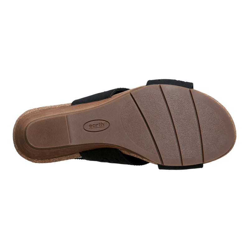 Halin Round Toe Slingback Wedge Sandals