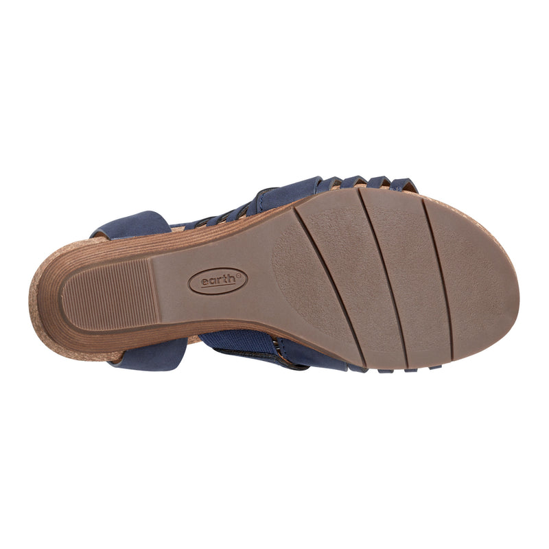Hattie Round Toe Strappy Wedge Sandals