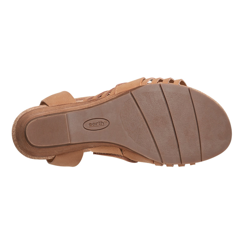 Hattie Round Toe Strappy Wedge Sandals