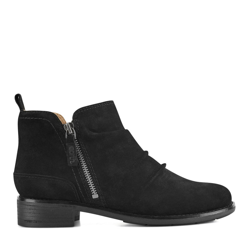 Nadya Round Toe Ruched Casual Booties