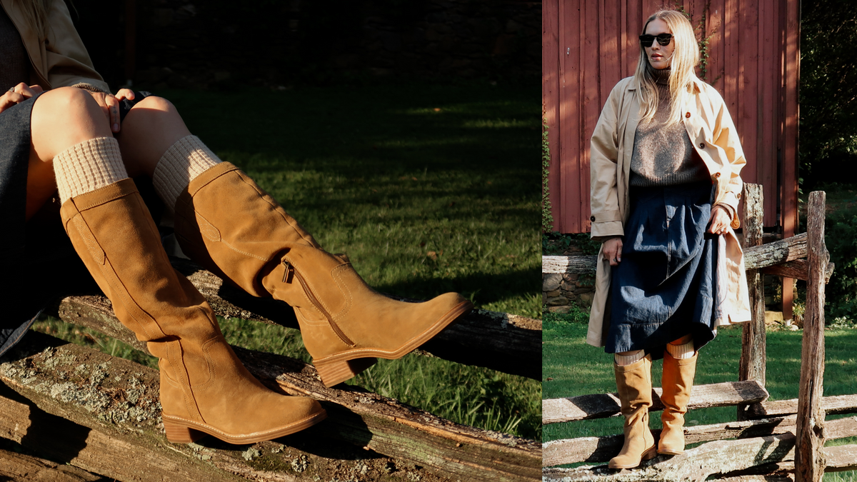 Promotional banner featuring boots