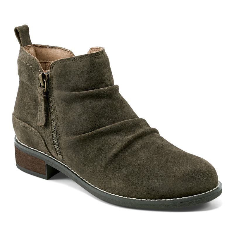 Nadya Round Toe Ruched Casual Booties