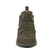 Nadya Round Toe Ruched Casual Booties