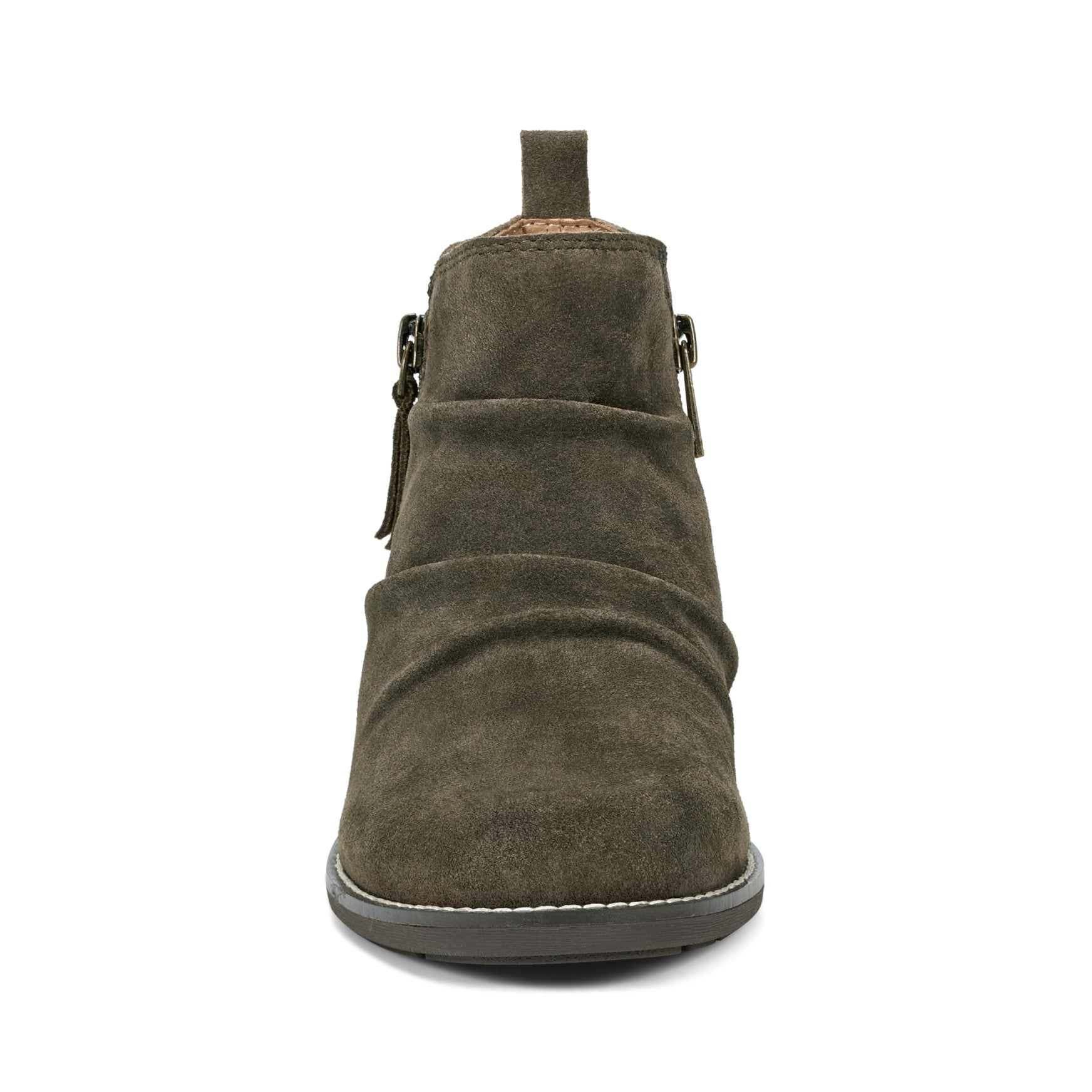 Nadya Round Toe Ruched Casual Booties