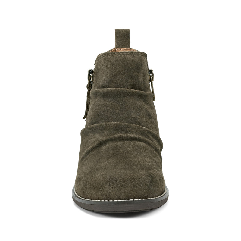 Nadya Round Toe Ruched Casual Booties